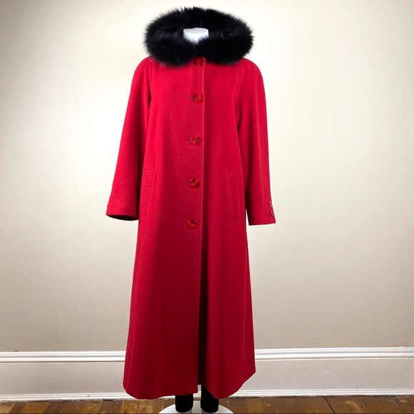 Vintage Jackets & Blazers - Vintage Hooded Cashmere Blend Coat Union Label